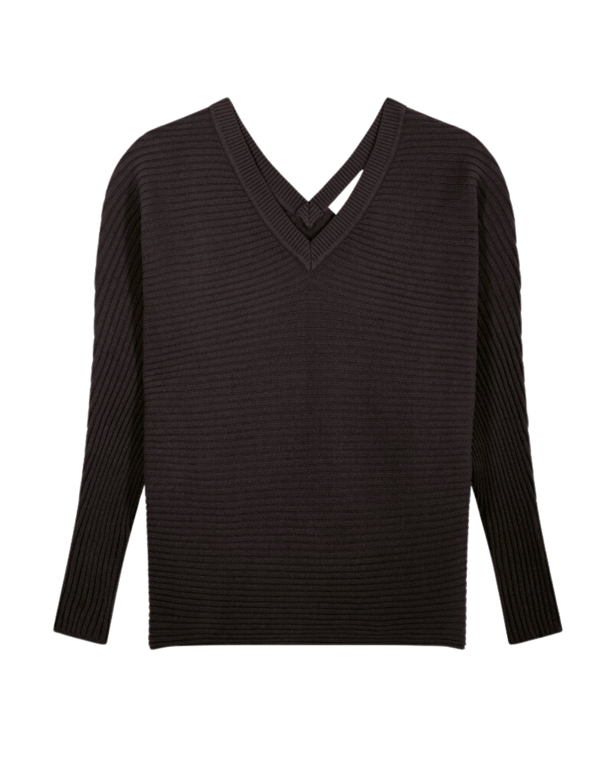 Black V-Neck Sweater by Lison Double