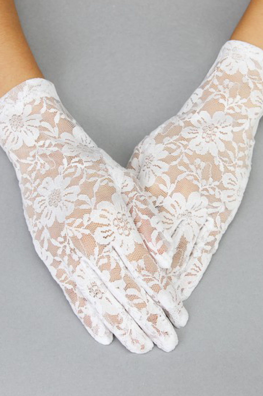 Black White Lace Gloves