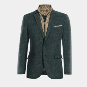  Blazer azul de donegal tweed slim fit