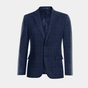  Blazer azul marino a cuadros slim fit