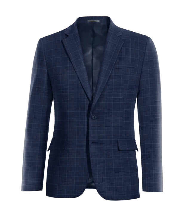  Blazer azul marino a cuadros slim fit