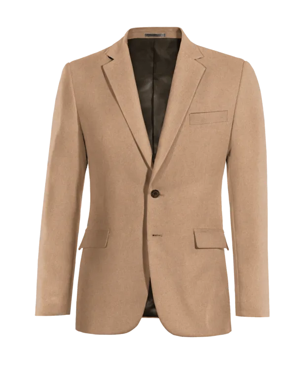  Blazer camel de franela slim fit