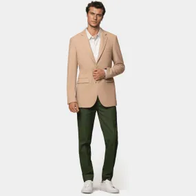  Blazer camel de franela slim fit