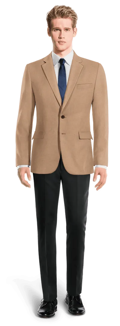  Blazer camel de franela slim fit