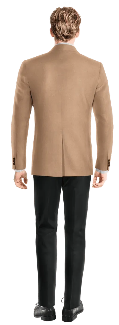  Blazer camel de franela slim fit