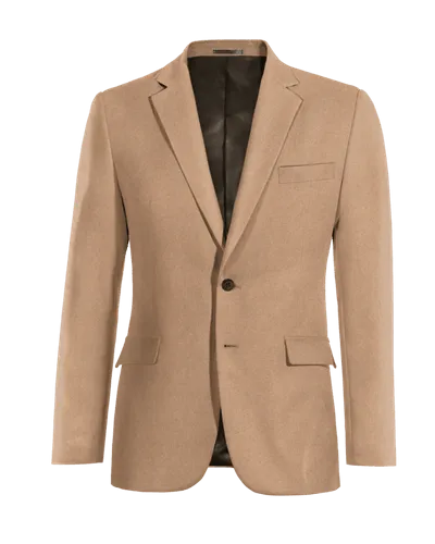  Blazer camel de franela slim fit