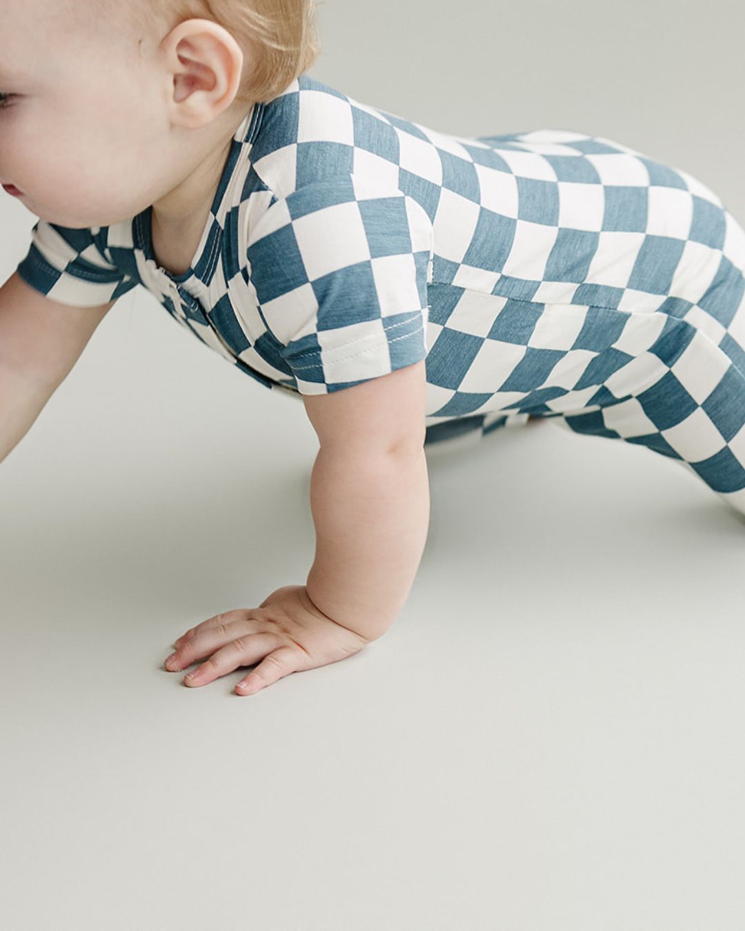 Blue Bamboo Checkered Jumpsuit