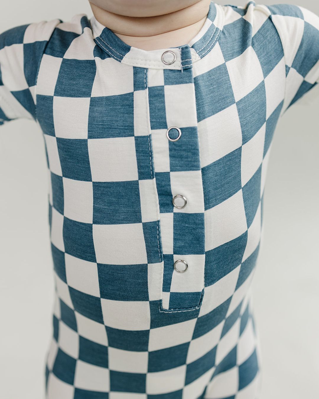 Blue Bamboo Checkered Jumpsuit