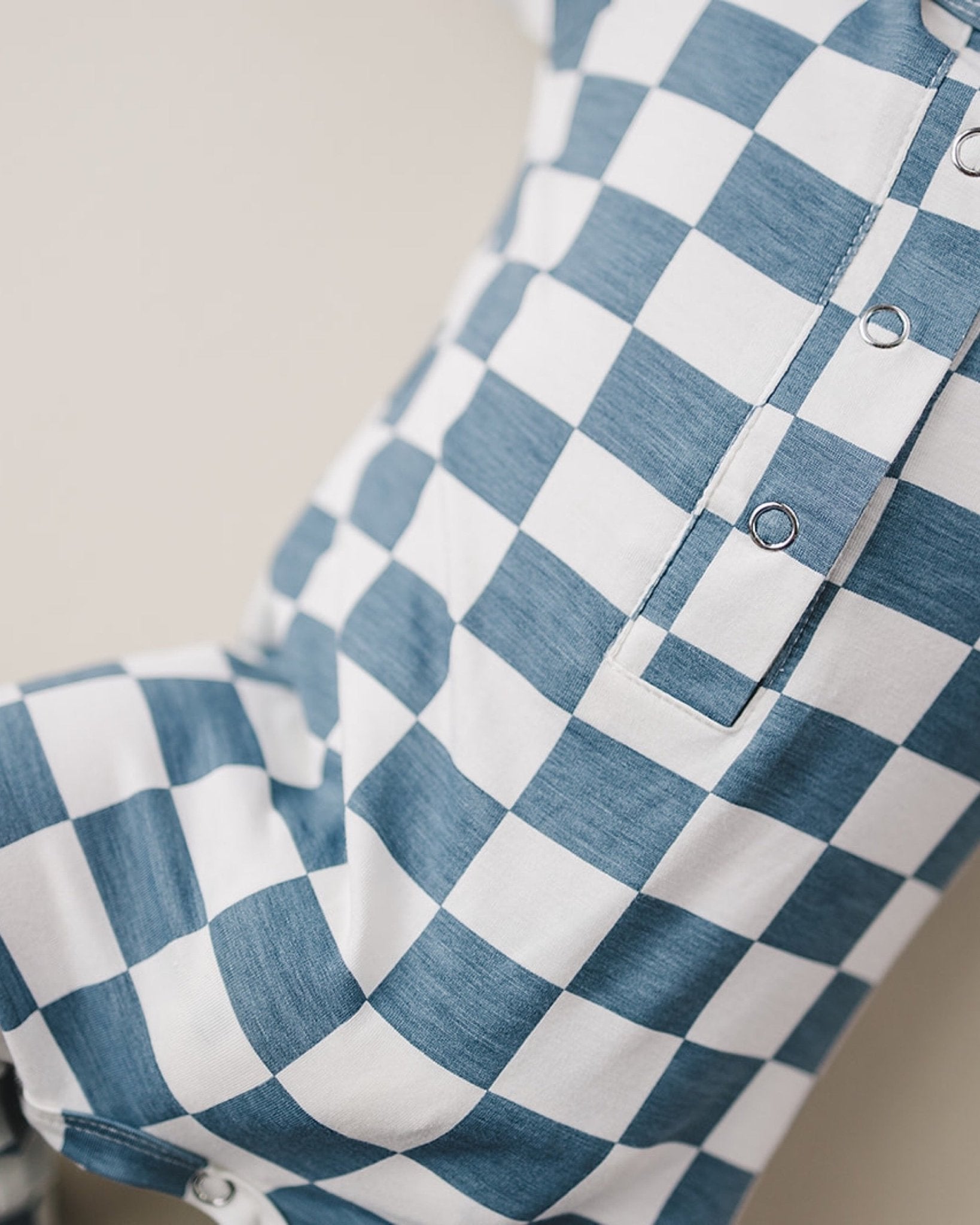 Blue Bamboo Checkered Jumpsuit