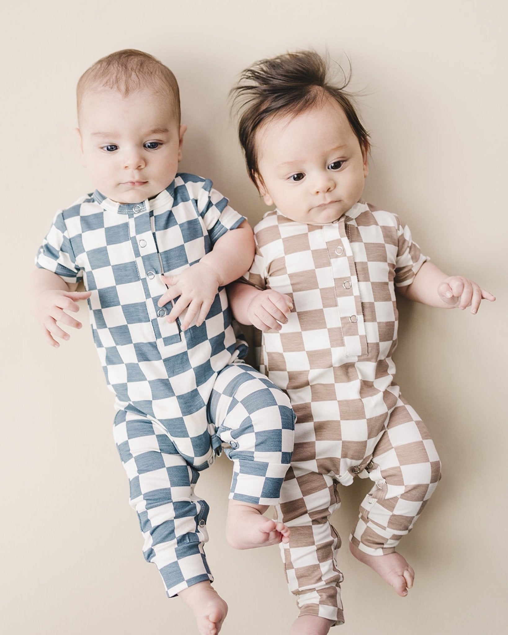 Blue Bamboo Checkered Jumpsuit