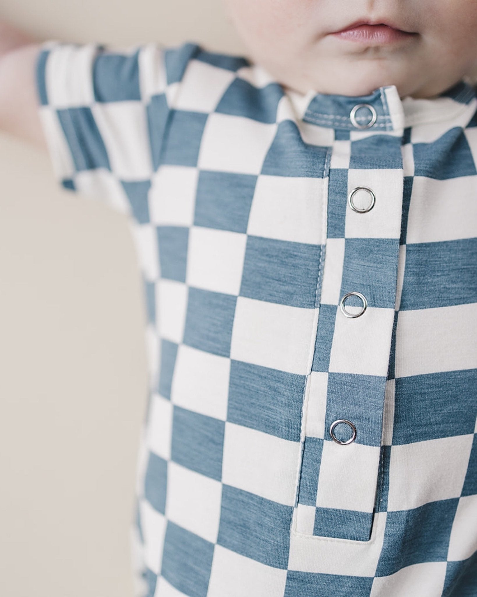 Blue Bamboo Checkered Jumpsuit