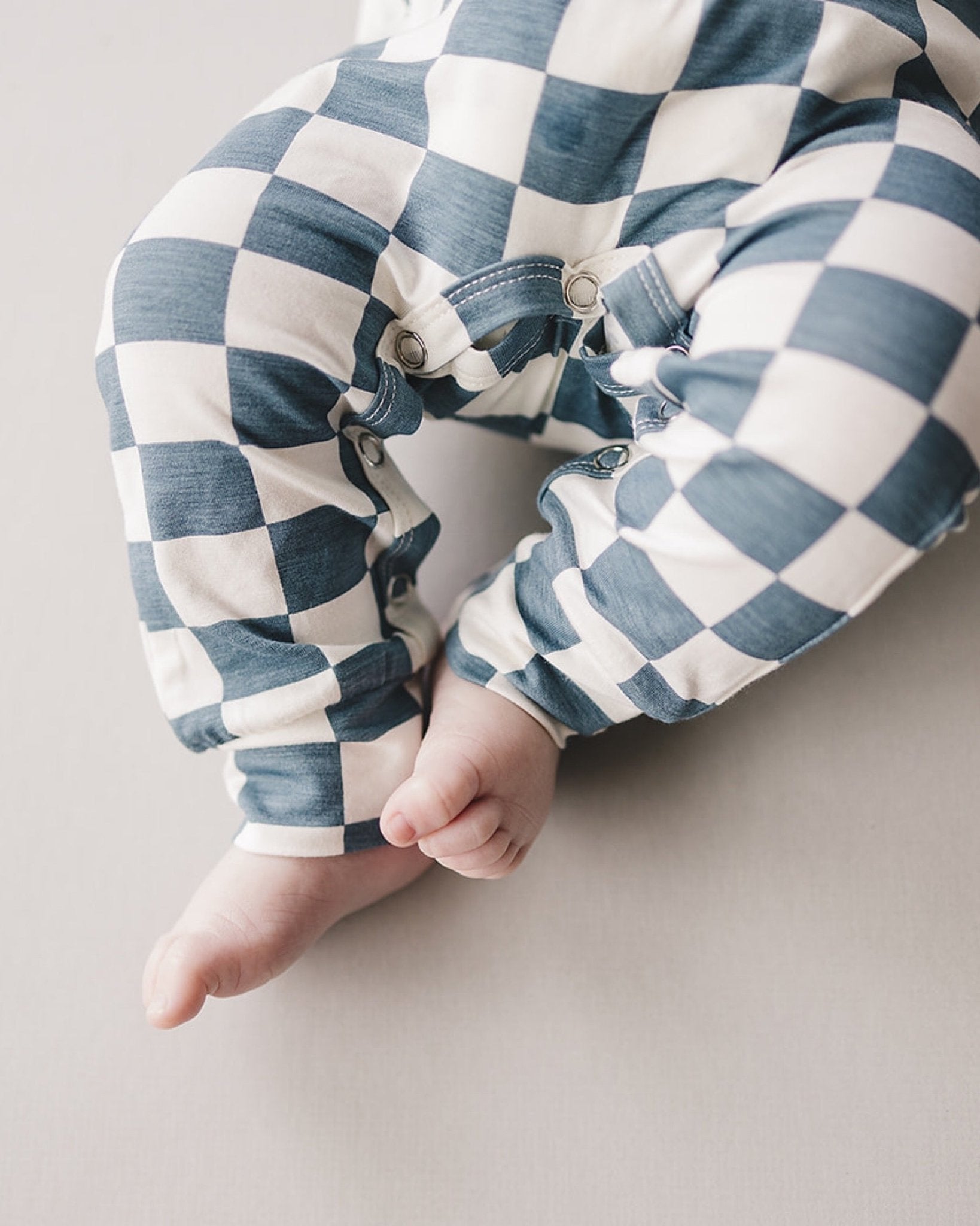 Blue Bamboo Checkered Jumpsuit