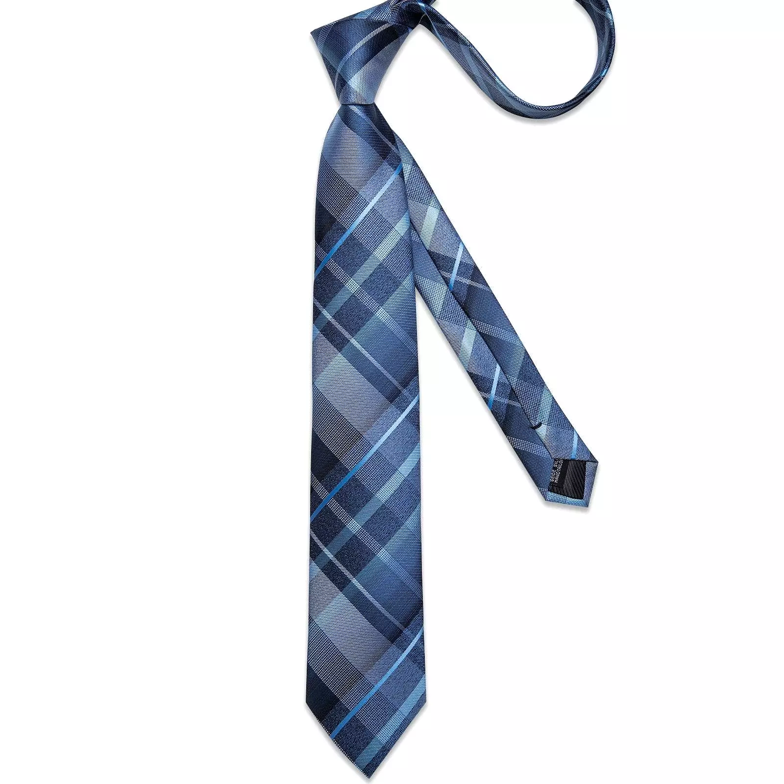 Blue Checked Necktie Set - Men's Necktie Set - Formal Checked Necktie - Blue Patterned Necktie Set - Stylish Necktie Set - Class