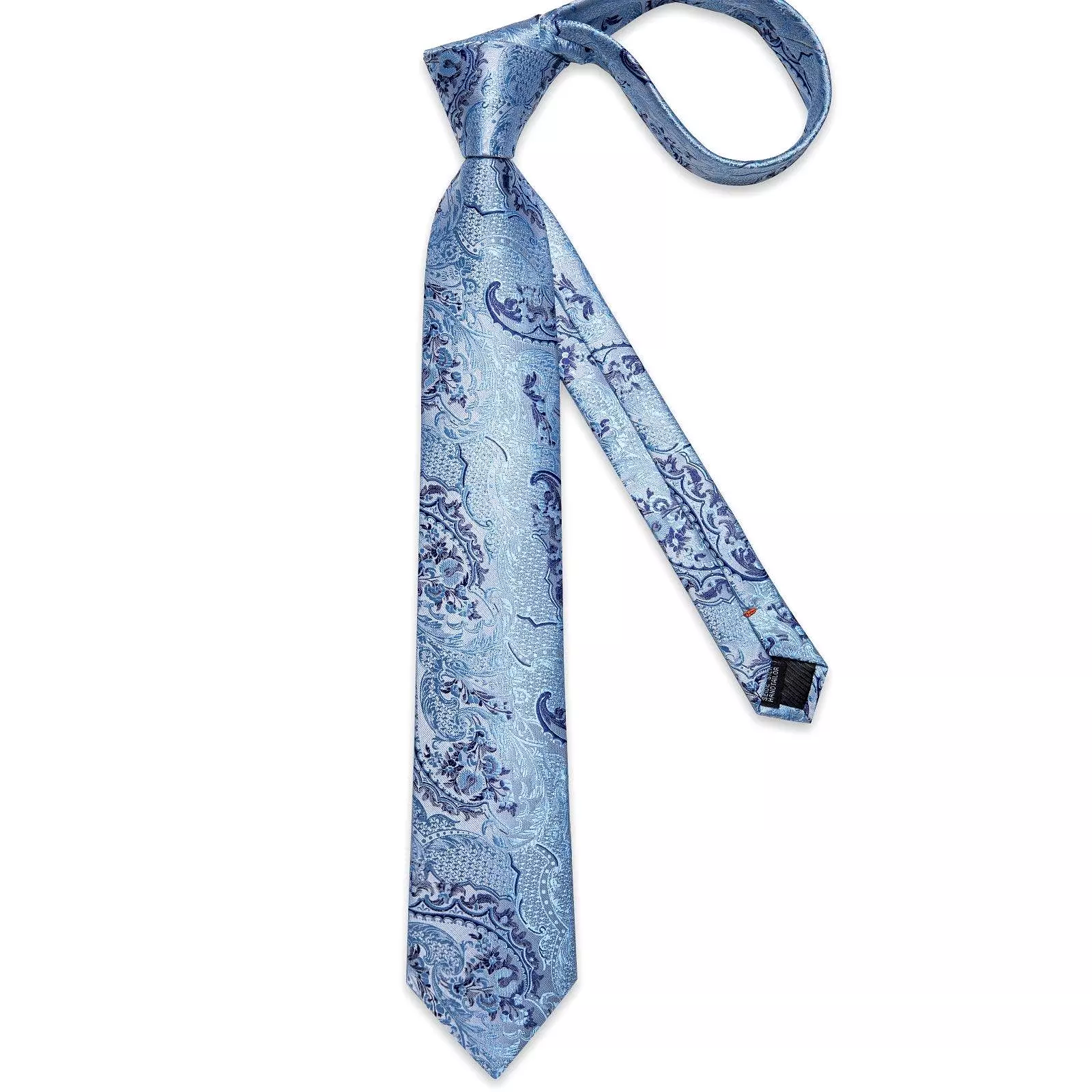 Blue Paisley Silk Necktie Set - Buy Online Now. Perfect for Formal Occasions. Limited Stock.