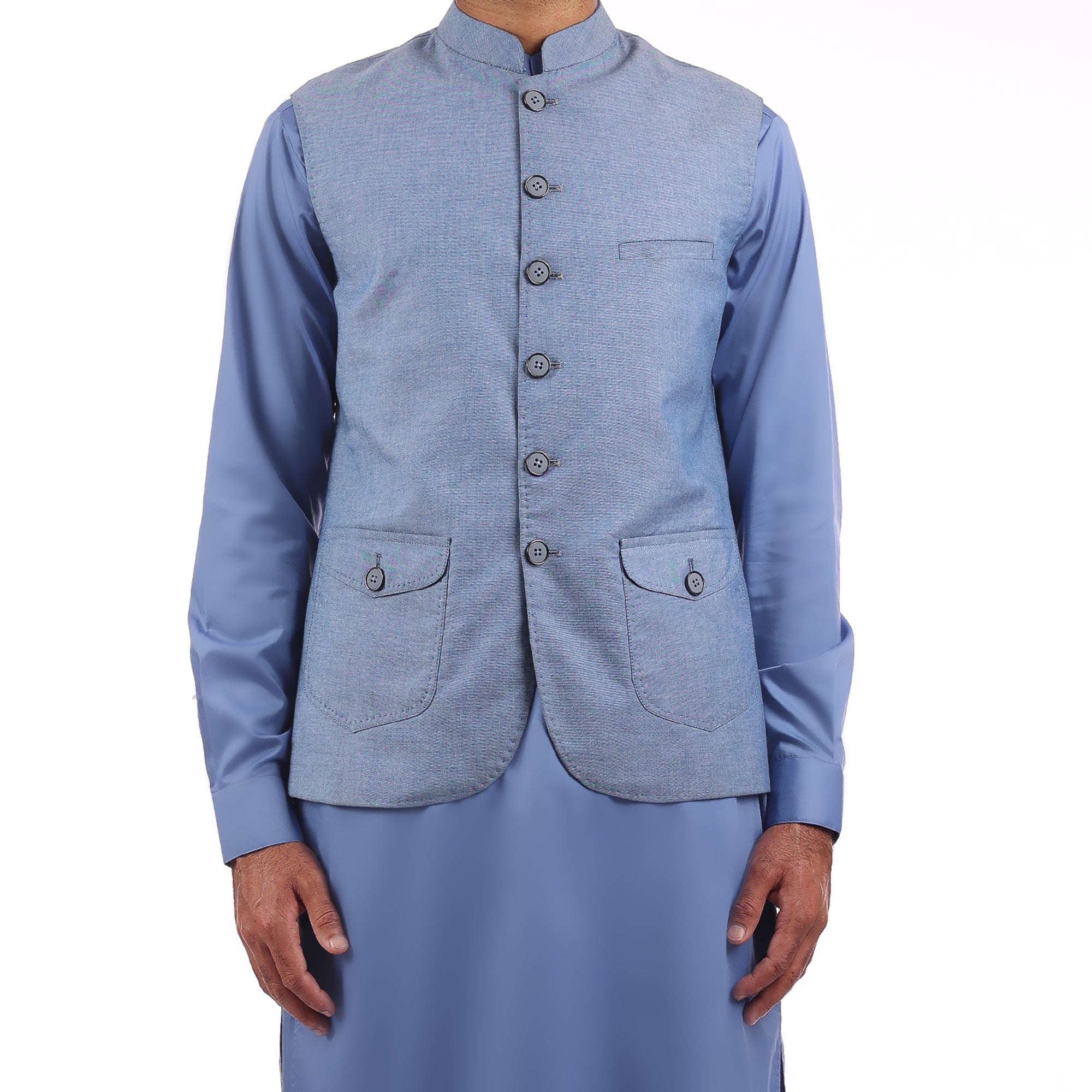 Blue Waistcoat - Buy Stylish Sky Blue Waistcoats Online