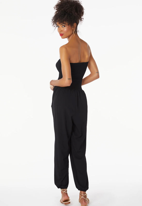 Bobi jumpsuit black, smocked top