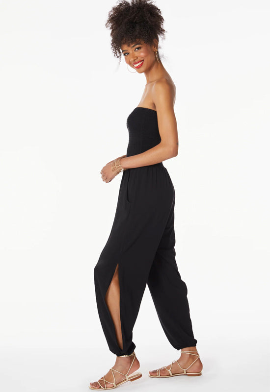 Bobi jumpsuit black, smocked top