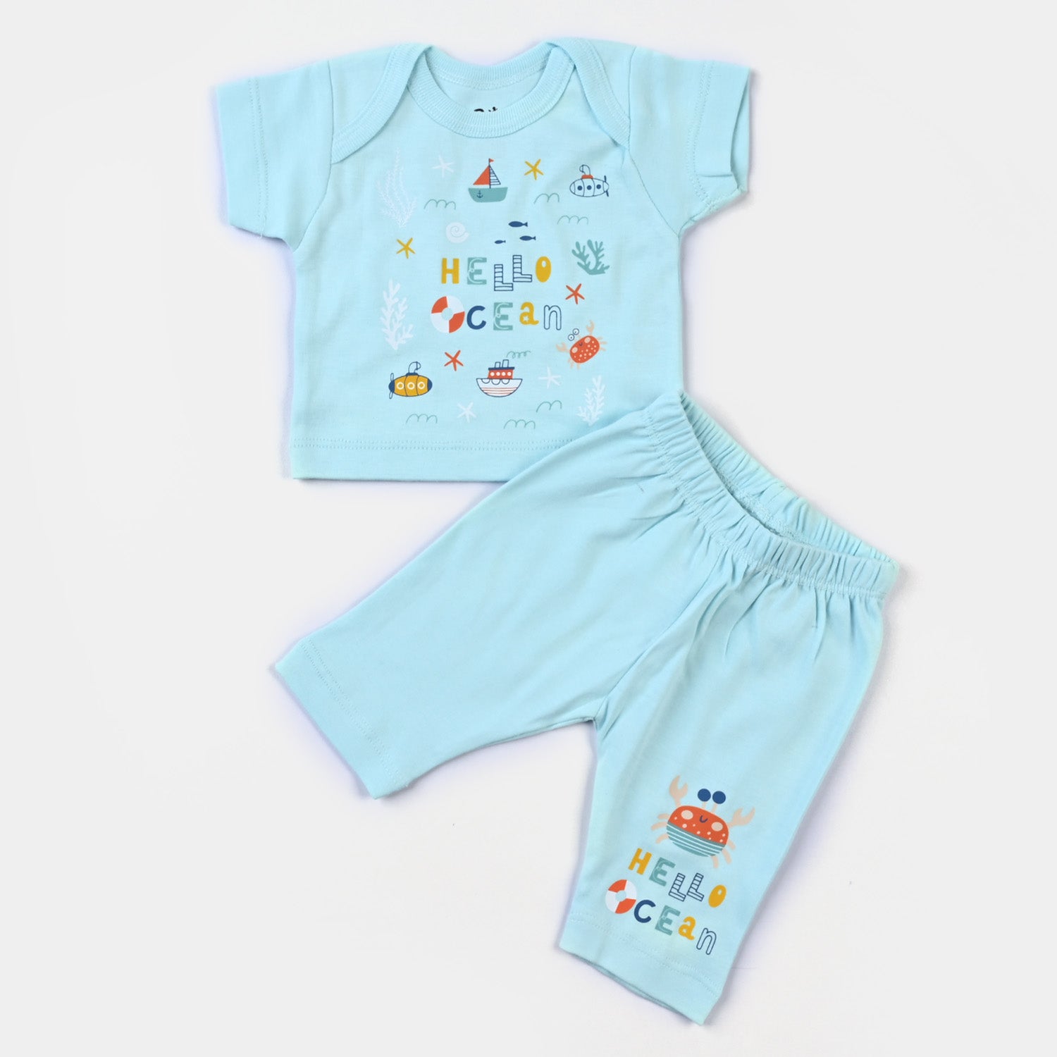 Boys Cotton Poplin 7 Piece Set Marine Life Mix