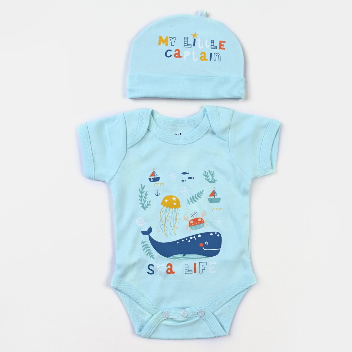 Boys Cotton Poplin 7 Piece Set Marine Life Mix