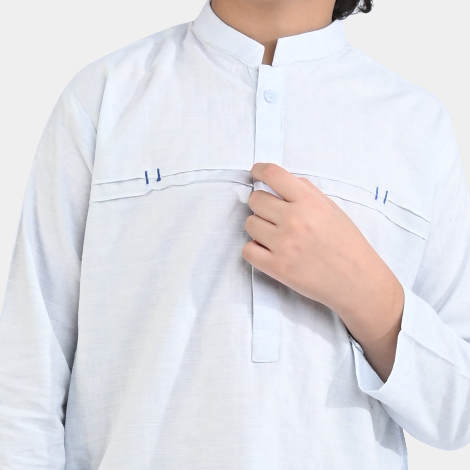 Boys Shalwar Suits in Light Blue Yarn Dye