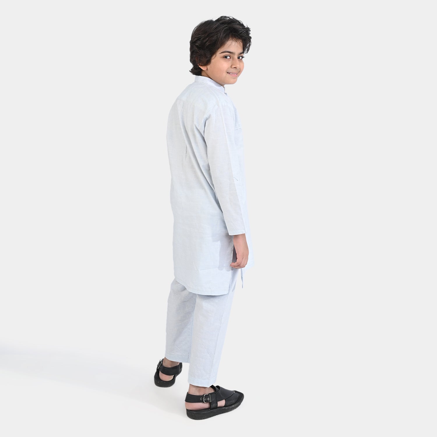 Boys Shalwar Suits in Light Blue Yarn Dye