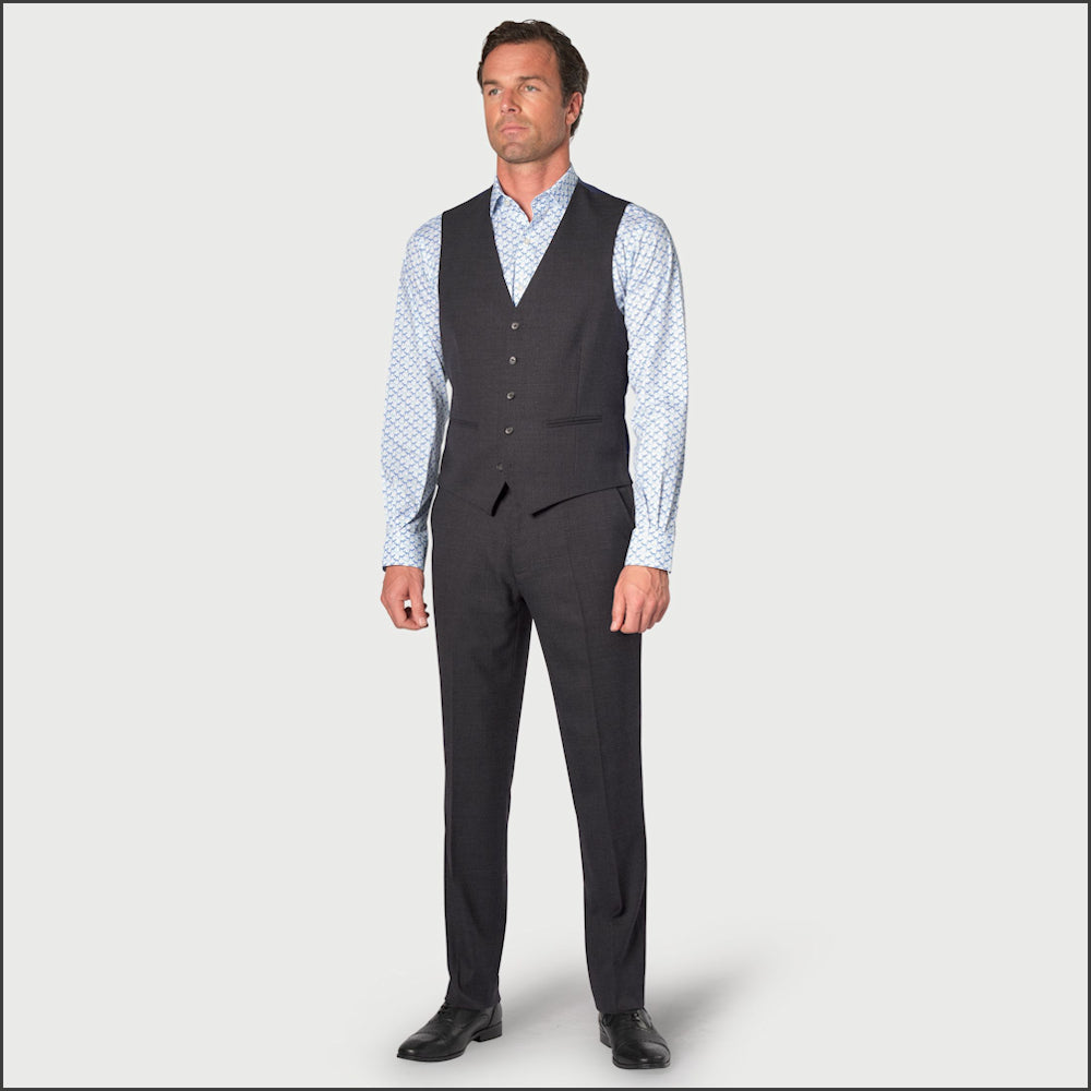 Brook Taverner Charcoal Suit - Wool Blend, Waistcoat Optional