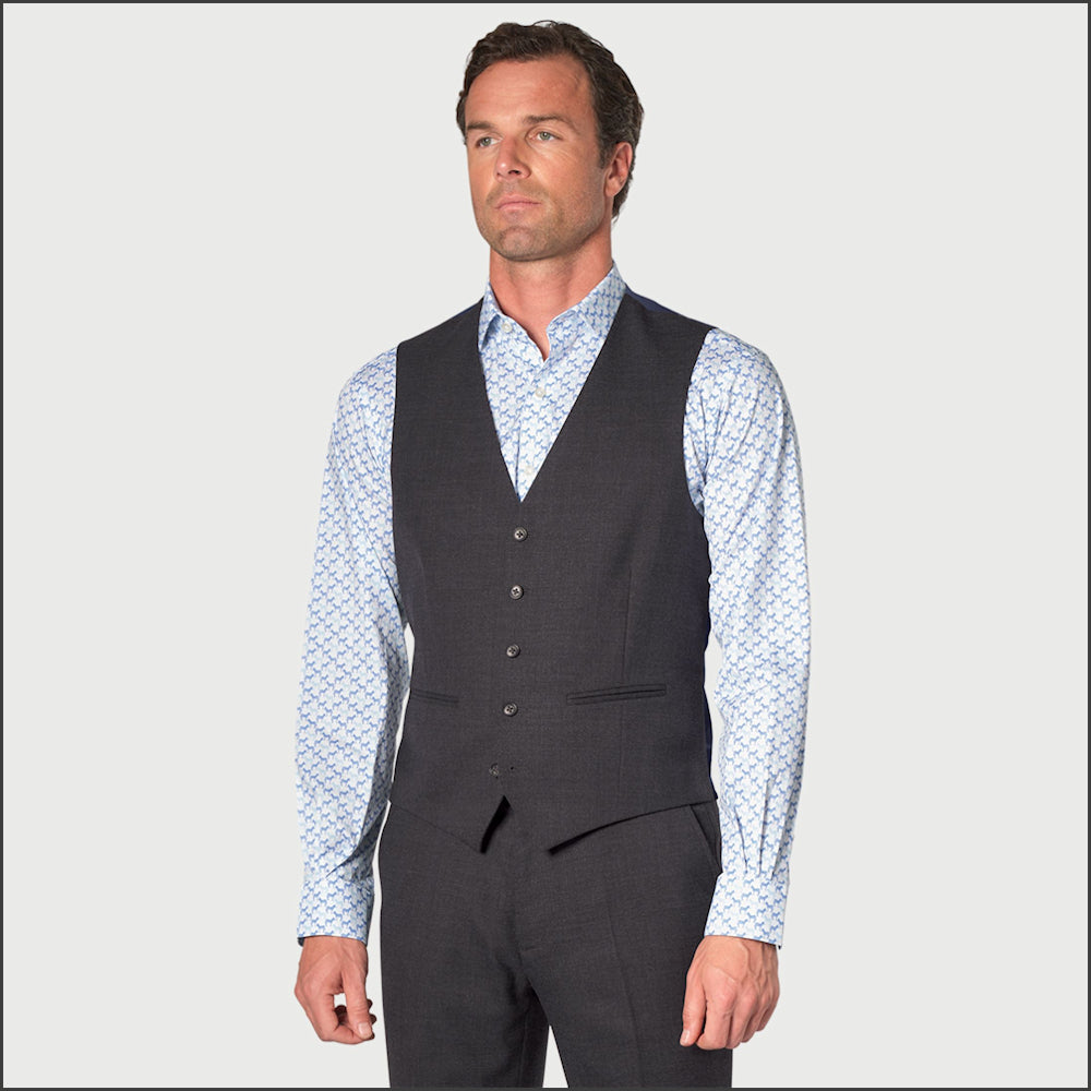 Brook Taverner Charcoal Suit - Wool Blend, Waistcoat Optional