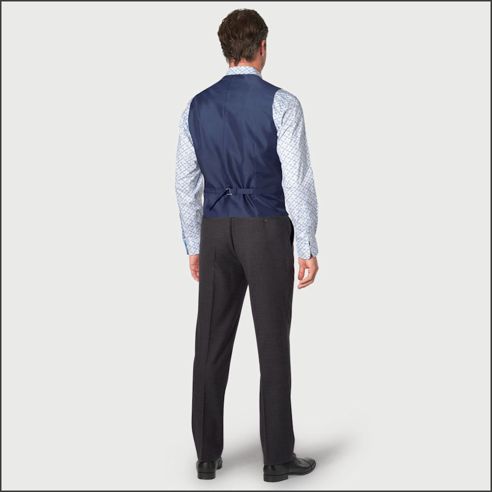 Brook Taverner Charcoal Waistcoat in Wool Blend