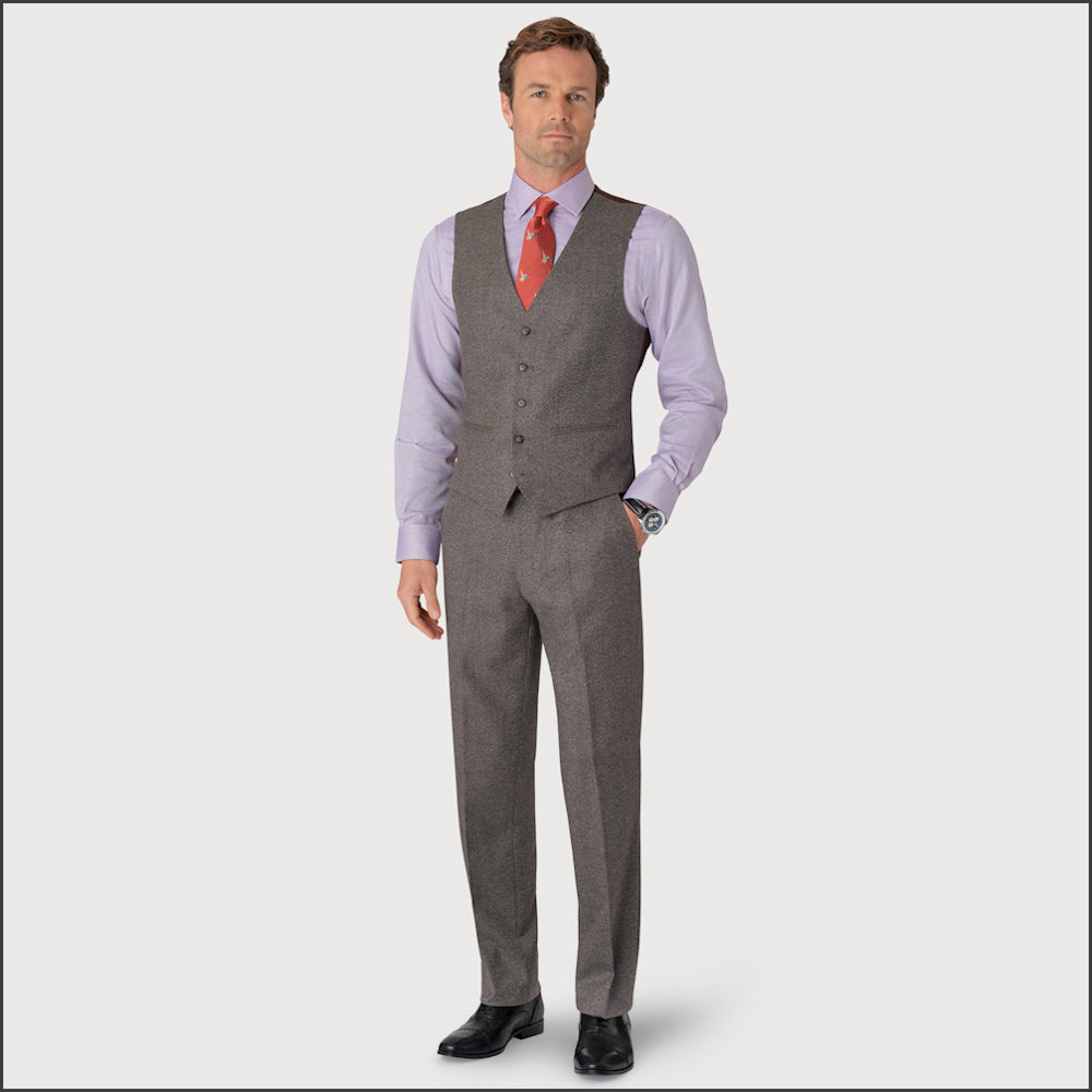 Brook Taverner Clifford Grey Wool Waistcoat