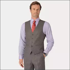 Brook Taverner Clifford Grey Wool Waistcoat