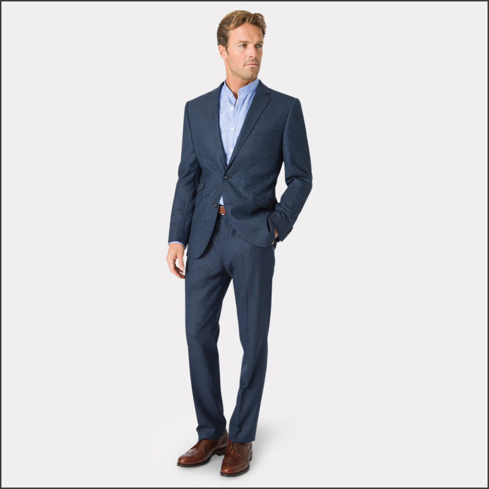 Brook Taverner Clifford Navy Donegal Wool Suit - Waistcoat Available