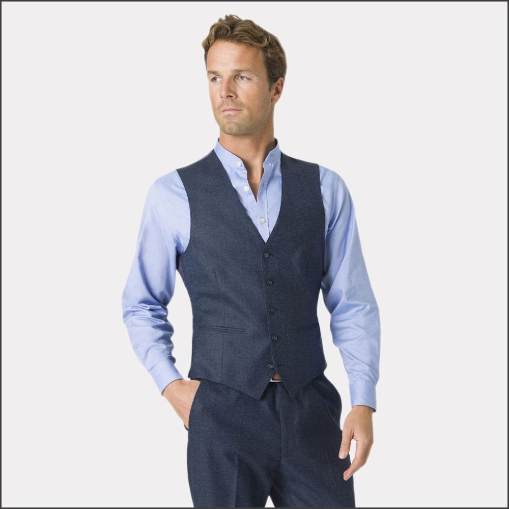 Brook Taverner Clifford Navy Donegal Wool Suit - Waistcoat Available