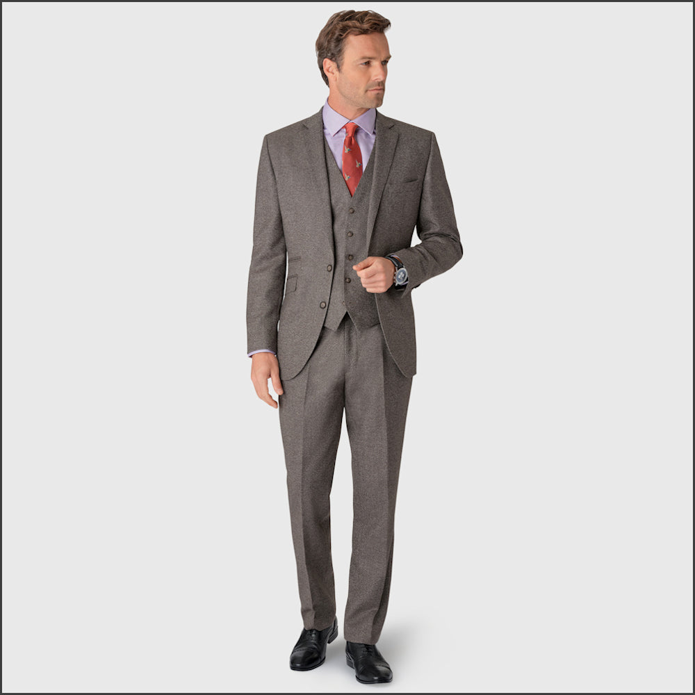 Brook Taverner Grey Donegal Wool Suit - Optional Waistcoat