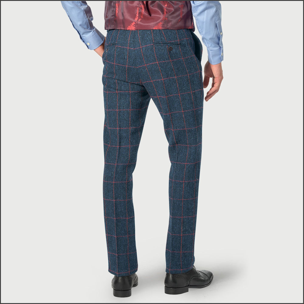 Brook Taverner Inverness Navy Check Harris Tweed Suit - Optional Waistcoat