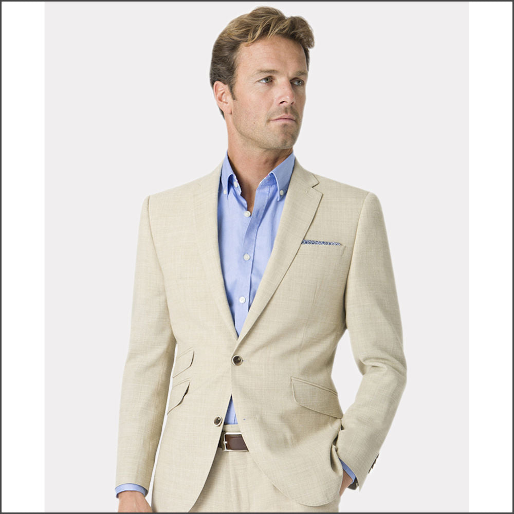 Brook Taverner Natural Linen Blend Waistcoat