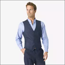 Brook Taverner Navy Donegal Wool Waistcoat