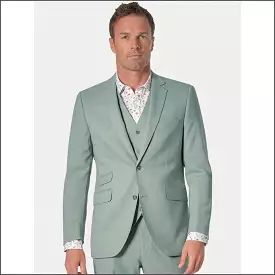 Brook Taverner Sage Linen Mix Suit - Tailored Fit, Optional Waistcoat - Shop Now.