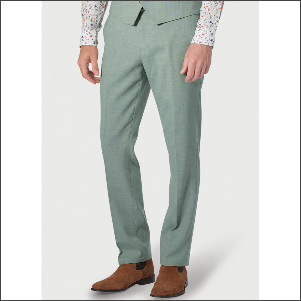 Brook Taverner Sage Linen Mix Suit - Tailored Fit, Optional Waistcoat - Shop Now.