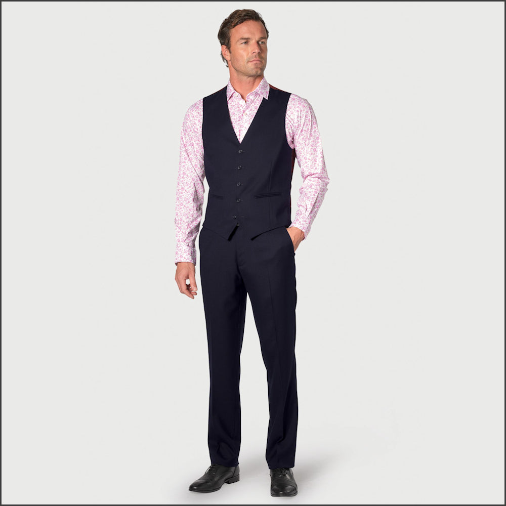 Brook Taverner Wells Navy Suit - Wool Blend - Optional Waistcoat