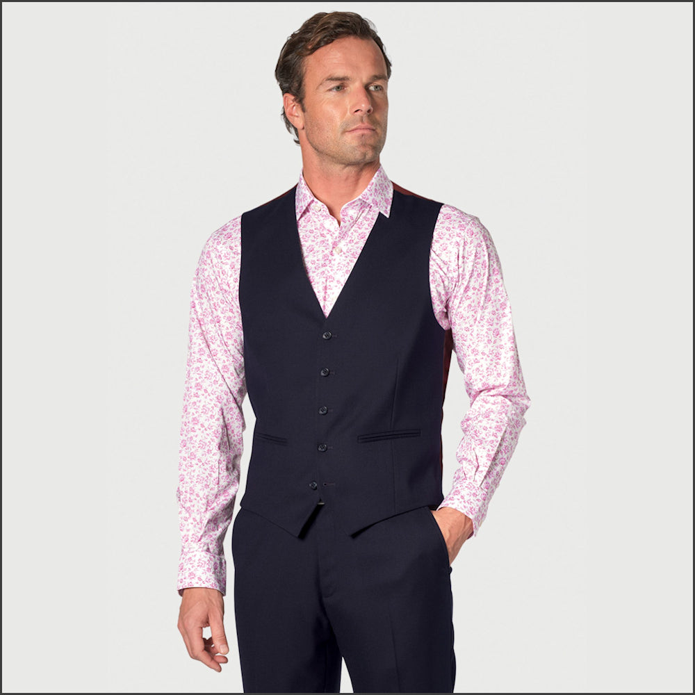 Brook Taverner Wells Navy Suit - Wool Blend - Optional Waistcoat