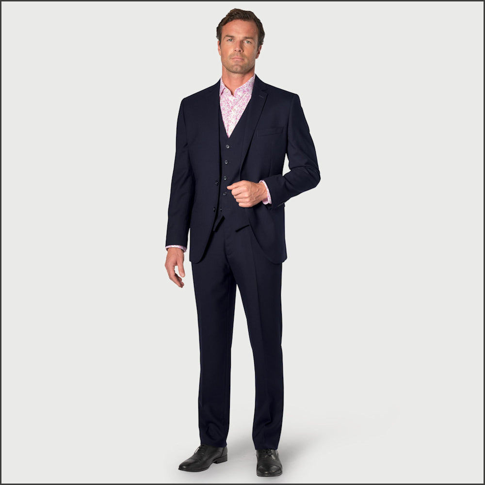 Brook Taverner Wells Navy Suit - Wool Blend - Optional Waistcoat