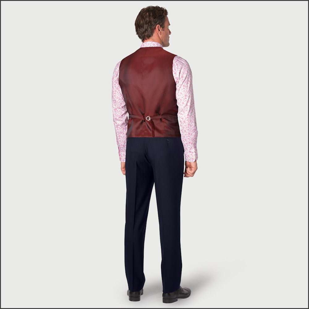 Brook Taverner Wells Navy Wool Blend Waistcoat - Shop Now