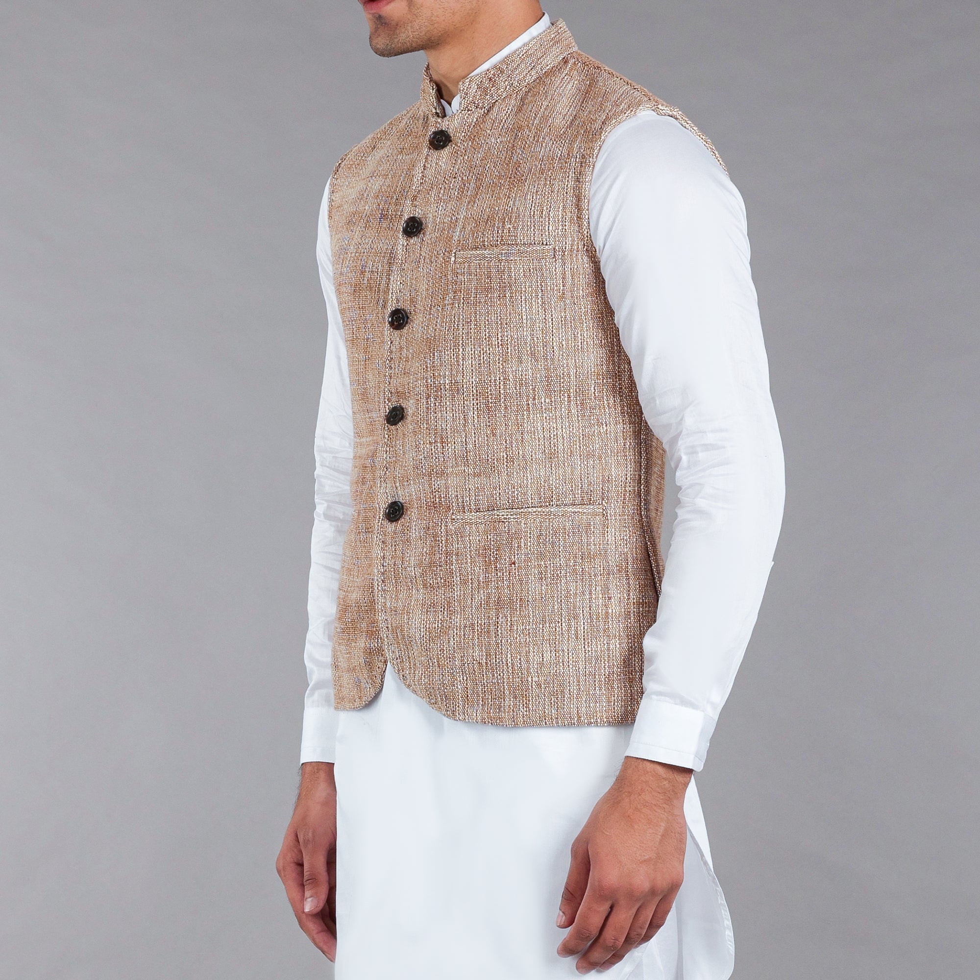 Brown Khaddar Vest