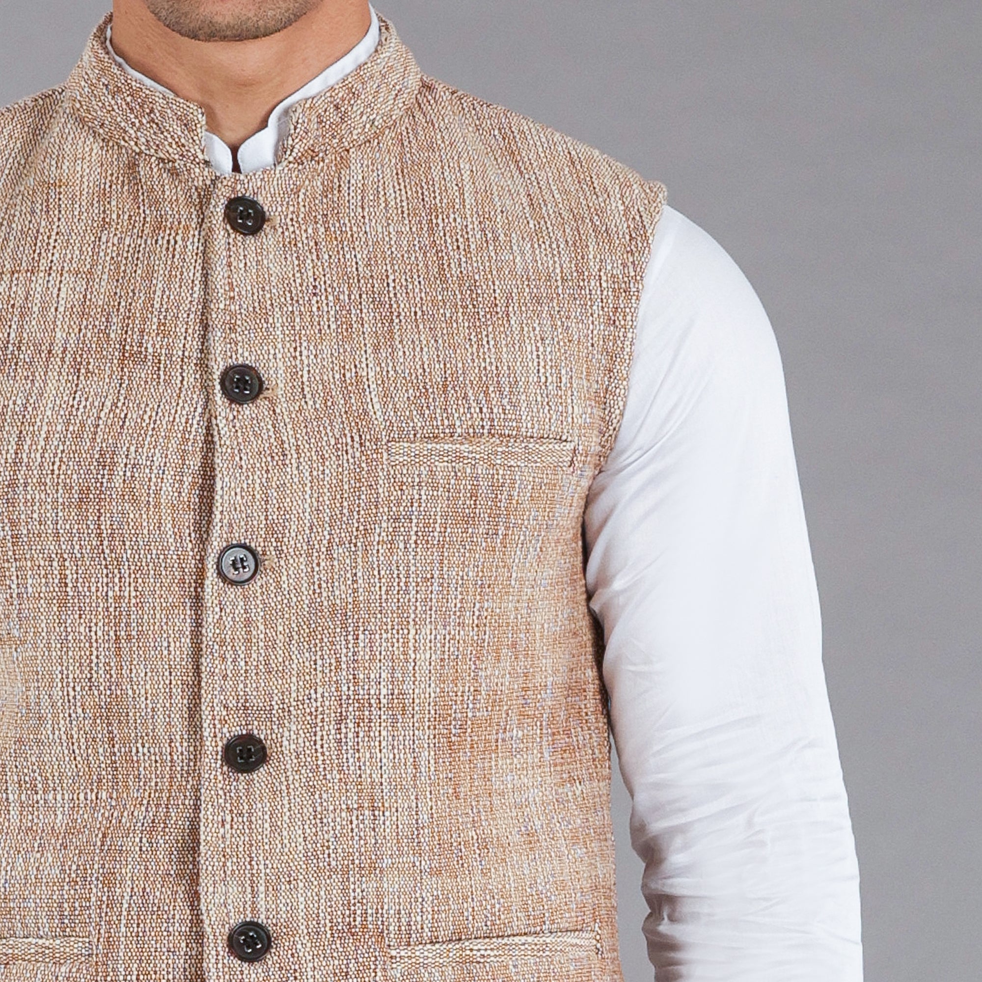 Brown Khaddar Vest