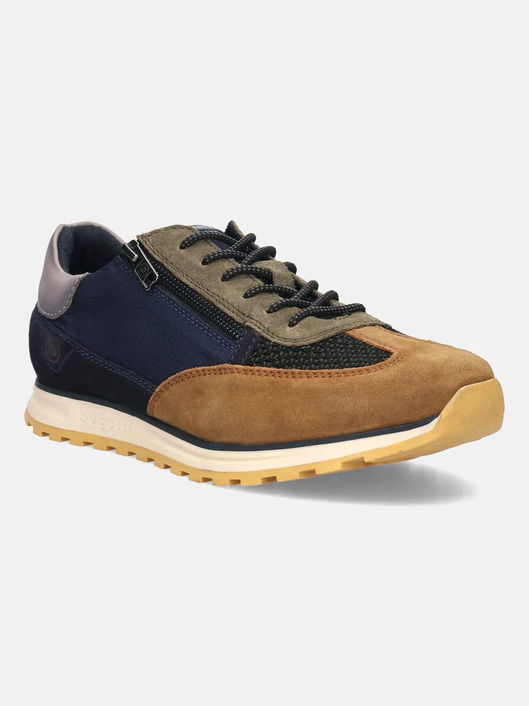 Bugatti Cognac Dark Blue Suede Sneakers