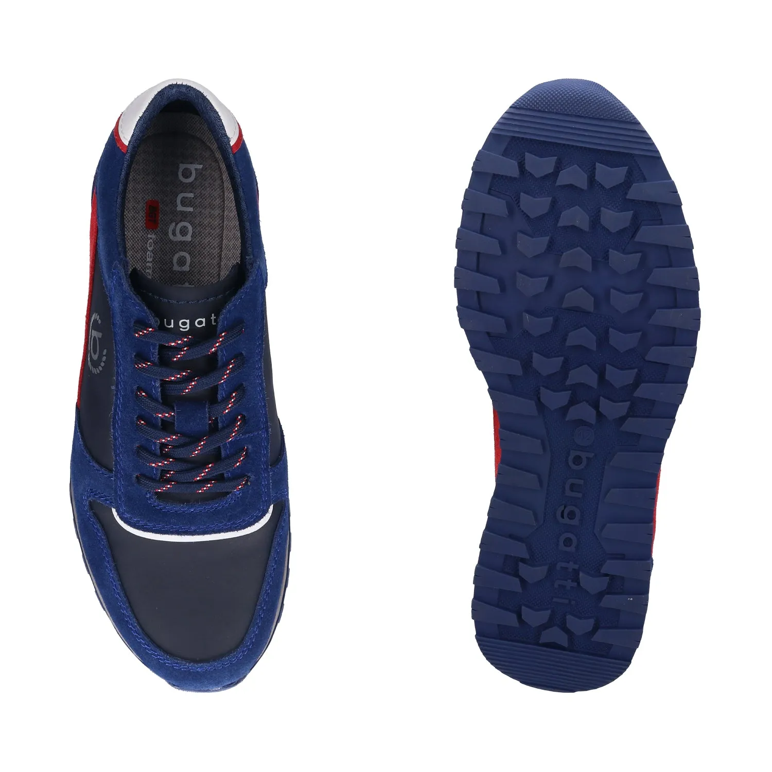 Bugatti Dark Blue Blue Suede Leather Sneakers