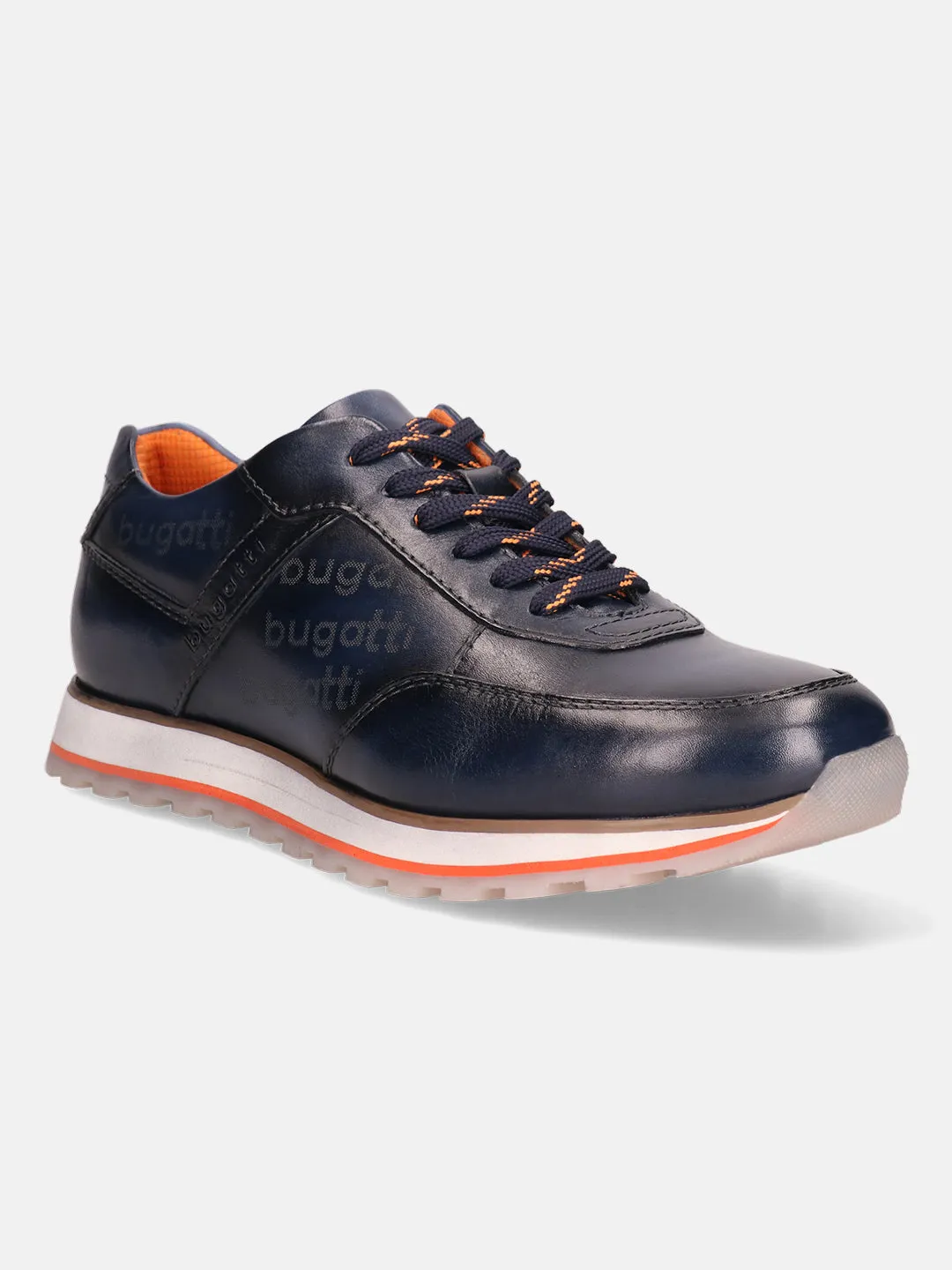 Bugatti Dark Blue Premium Leather Sneakers