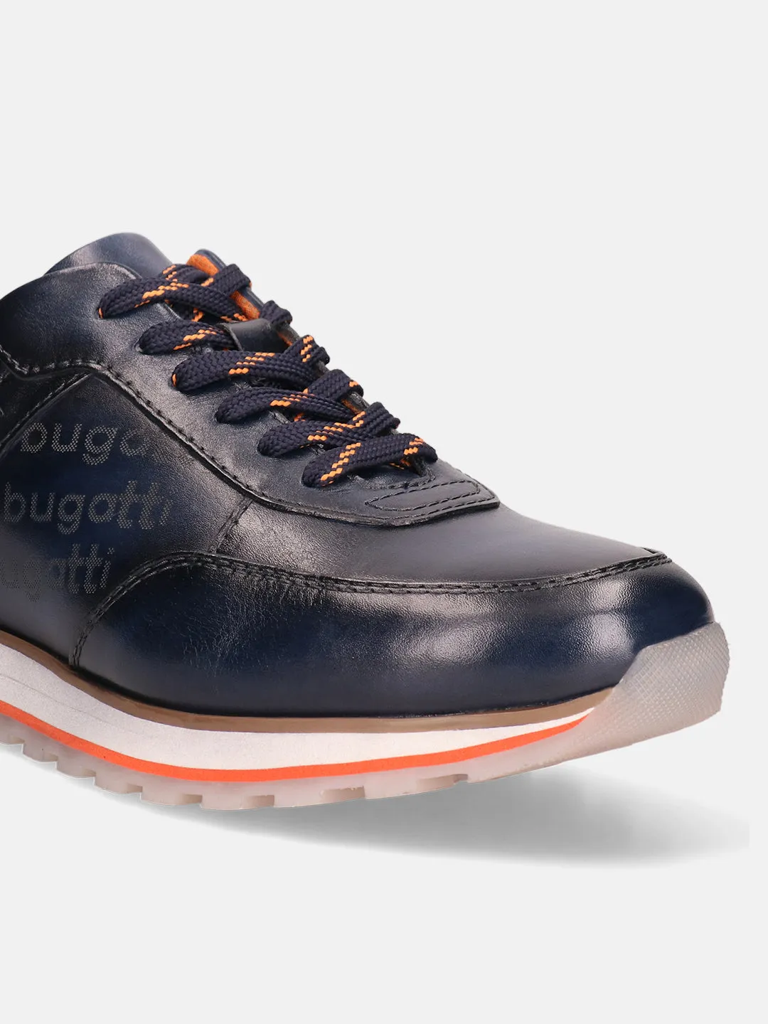 Bugatti Dark Blue Premium Leather Sneakers