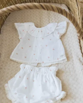 Buho Baby Cherry Blouse & Culotte Set