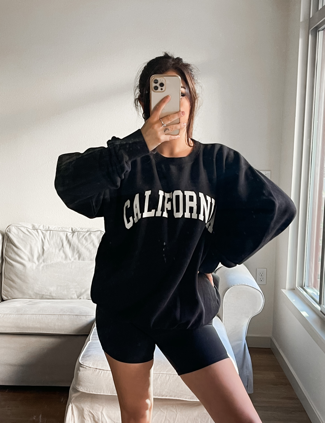 California Crewneck Sweatshirt, Black/White - Shop now!